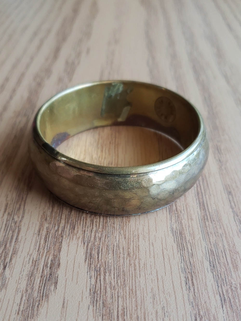 Vintage Hammered Brass Bangle Bracelet Made in India Domed Boho​